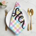 thumbnail image 2 of Easter Cloth Napkins, Spring Leopard Printed Bunny Colorful Striped Washable and Reusable Dinner Napkins Set of 2, Table Napkin for Kitchen Party Birthday Wedding Hotel Housewarming 20"x20", 2 of 9