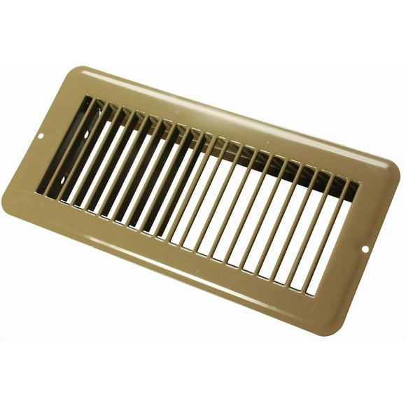 Jr Products 02 28995 Undampered Floor Register 4" X 10", Brown