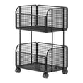 thumbnail image 2 of kowaku Rolling File Folder Cart,Mobile Utility Cart School with Lockable Wheels under Desk Storage Organizer for Bathroom Toiletries Black Two Layer, 2 of 9