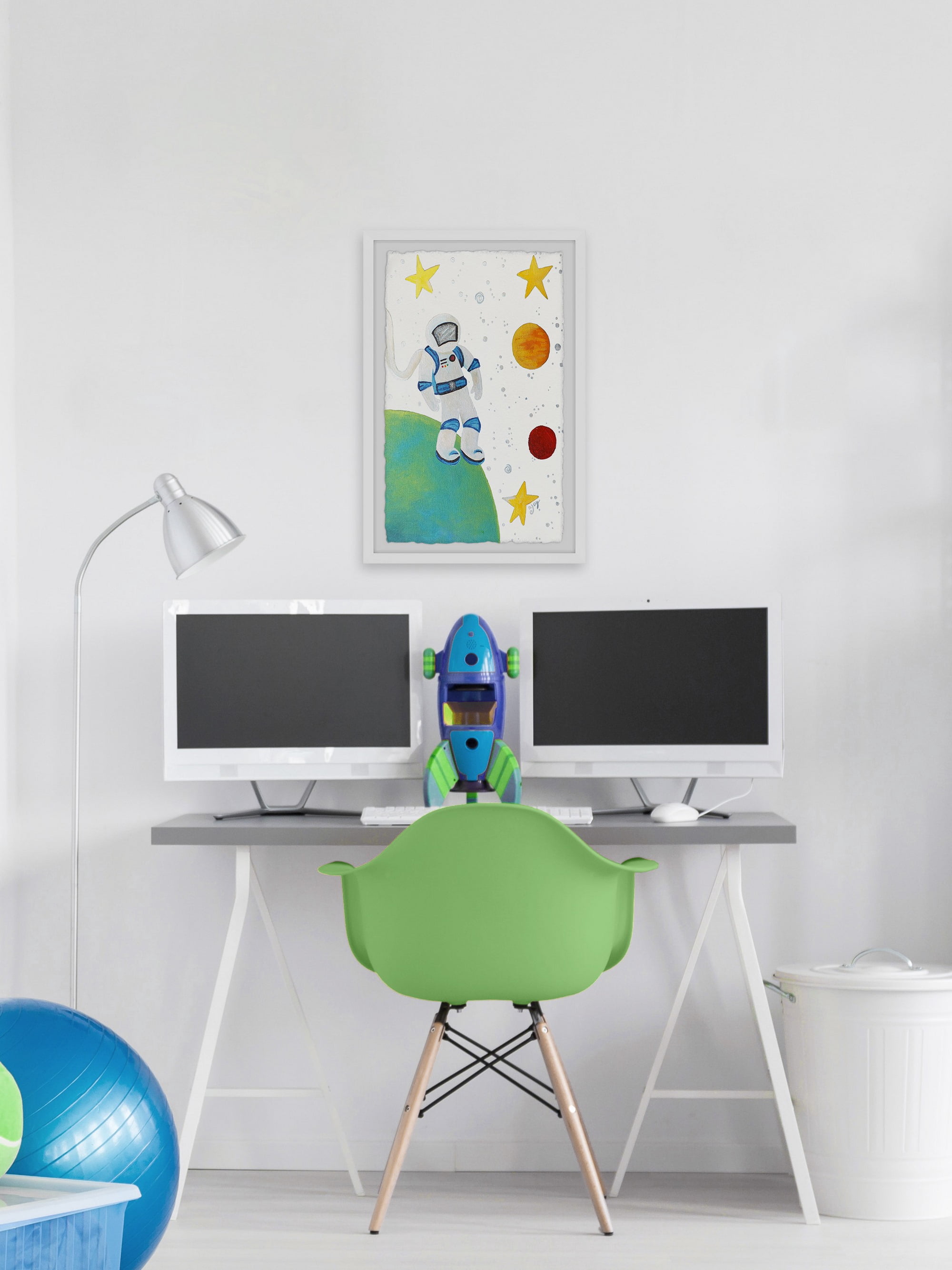 Marmont Hill Astronaut Escapade By Nicola Joyner Framed Wall Art, 30.00" x 1.50"