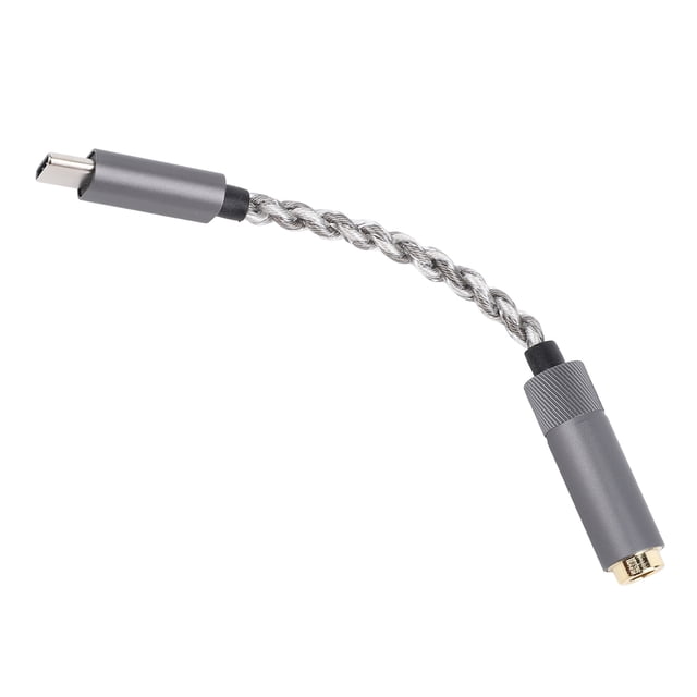 Adaptador de conector parauriculares de Tipo C A 4.4 mm, Velocidad de MaSestreo Premium CX31993 USB C A 4.4 mm Cable de Sonido de Sonido de Sonido Silver para Teléfono Móvil
