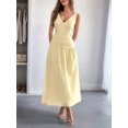 thumbnail image 4 of Women'S Summer Sleeveless Casual Dresses V-Neck Wrinkles Backless Party Dress Yellow XL, 4 of 7