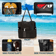 thumbnail image 6 of Beach Bag, Mesh Tote Bag for Women, Casual Foldable Shoulder Bag for Travel, Pool, Family Vacation, Black, 6 of 9