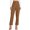 Brown, variant on Solid Color High Waist Women Straight Ankle Pants Women Work Trousers