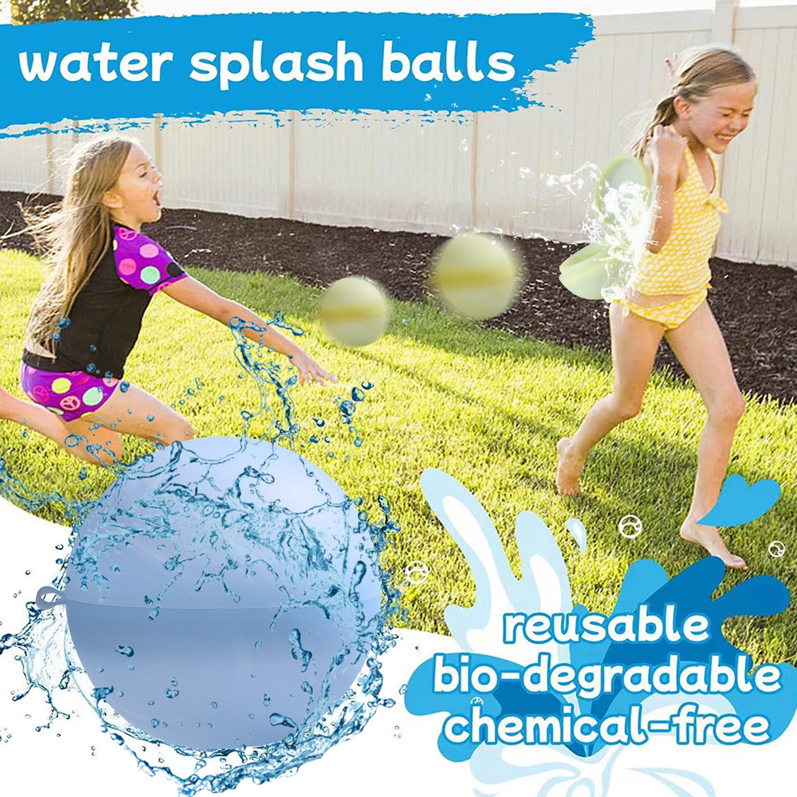6Pack Reusable Water Fight Balls Innovative AntiBreakage Design with