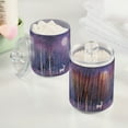 thumbnail image 2 of Yayeee 2 Pack Qtip Holder Bathroom Cotton Swab Canister with Lid Clear Dispenser Set, Purple Forest, 2 of 6