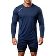 thumbnail image 3 of PNTUTB Sports Set for Men Athletic Wear Set Round-Neck Long-Sleeve Quick-Dry T-Shirt and Double-Layer Shorts High-Stretch Set for Running Training, 3 of 7