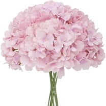 Fake White Hydrangea Artificial Flowers - Faux Silk Hydrangeas Flowers Heads with Stems Real Touch for Home Wedding Party Table Decor(White,Pack of 10)