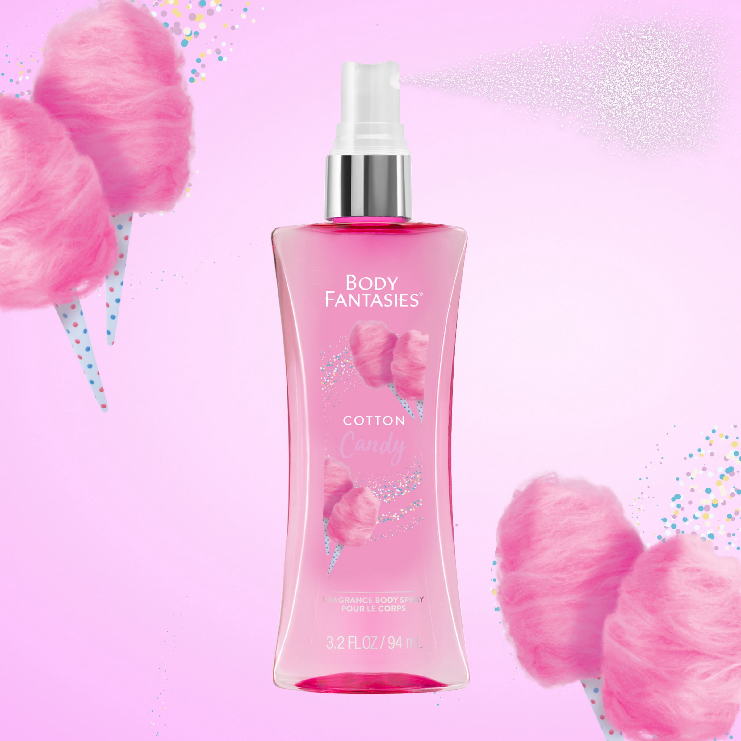 Body Fantasies Cotton Candy Body Spray for Women, 3.2 fl oz