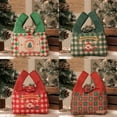 thumbnail image 7 of Christmas Gift Bag, Holiday Tote Bag, Canvas Christmas Eve Gift Bag with Festive Prints, Portable Handle, Reusable Durable Cloth, 7.09 x 3.94 x 10.24 Inches, 7 of 7