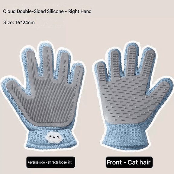 2 in 1 Pet Grooming Gloves for Dogs & Cats, Pet Fur Remover Glove, Grooming Brush for Shedding, Massage, Hair Remover Mitt, Fur Cleaner for Couch, Clothes,Carpet -1 Piece