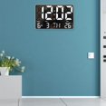thumbnail image 4 of Horloge Murale Numérique LED 10 Pouces Horloge Murale Montable avec Télécommande Blanche, 4 of 9
