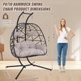 thumbnail image 5 of FKS LIFE Double Egg Chair with Stand Hammock Chair Cushion Outdoor Patio Wicker Loveseat Hanging Egg Chairs for 2 Persons, 5 of 8