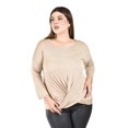 thumbnail image 1 of Blusa con diseño cruzado Roman Fashion /Tallas Extras, 102 (Beige) beige 38, 1 of 5