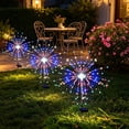 thumbnail image 6 of OANLKGI 90 LED Solar Garden Lights Outdoor Waterproof Decorative, IP65 Waterproof Firework Lights Solar Powered, Sparkler Fairy Light for Yard Patio Pathway Lawn Landscape Flowerbed Party Decor, 6 of 9