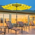 thumbnail image 4 of ACEGOSES 9ft LED Outdoor Patio Deck Solar Light Umbrellas w/ Tilt,Crank and 8 Ribs,Yellow, 4 of 9