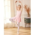 thumbnail image 5 of Oudiya Girls Hollow Back Ballet Leotard with Skirt Sleeveles Ballerina Dance Dress for Kids 3-11Y, 5 of 7