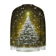 thumbnail image 4 of Ounisa Merry Christmas Sweatshirt for Women Drop Shoulder Long Sleeve Christmas Tree Pullover Lightweight Shirt, 4 of 5