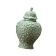 thumbnail image 5 of Porcelain Ginger Jar Vase Ceramic Tea Canister Tin Embossed Design Decorative Storage for Living Room Office Cabinet, 5 of 9