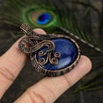 thumbnail image 2 of Natural Lapis Lazuli Gemstone Handmade Copper Wire Wrap Pendant 2.21", 2 of 5