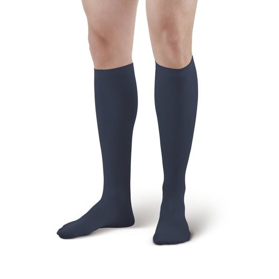 Ames Walker AW Style 103 Men's 15-20 mmHg Moderate Compression Knee High Socks Navy XLarge