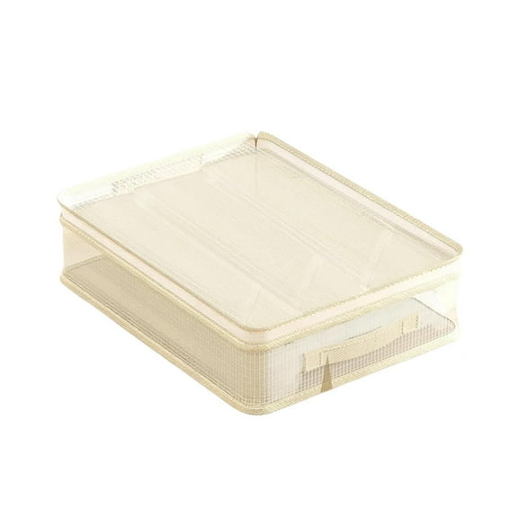 Eqslft Sheet Organizer and Storage, Double Side Clear Hard Shell Window, Expandable Blanket Storage Bag for Closets and Under the Bed