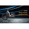 thumbnail image 7 of ORLMS MN 6 All-Terrain E Mountain Bike, 3000W Dual Motor Electric Bike, 26" x 4.0" Fat Tires, Hydraulic Disc Brakes, Shimano 7-Speed, Khaki, 7 of 7