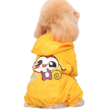 Panda Superstore PS-PET3024174011-ALAN01772 Cute Cartoon Raincoats for Dogs Yellow - Large