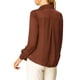 thumbnail image 3 of CAMISAS ELEGANTES PARA MUJER INSPIRADAS CHIC, CON CUELLO PUNTA V Y MANGAS LARGAS, BLUSA DE SATÉN SUAVE XL COLOR MARRÓN, 3 of 7
