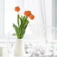 thumbnail image 4 of 4pc Njoeus Orange Tulips Artificial Flowers - Hand Woven Flower Bouquets - Crochet Tulip Flowers - Flowers Artificial Handmade - Artificial Flowers in Vase for Tabletop, 15.75 Inch, 4 of 5