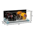thumbnail image 2 of 2 Mini Football Helmet Display Case (not Full Size) Clear Acrylic Plexiglass with Mirror, Blue Risers and White Base (A019-BLR), 2 of 2