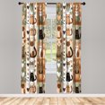 thumbnail image 3 of Ambesonne Cats Curtains 2 Panel Set, Modern Scandi Kitten Love Art, Pair of - 28" x 95", Ginger Olive Green White, 3 of 4