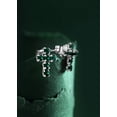 thumbnail image 4 of Cute Petite Cross Dk Green CZ .925 Silver Mini Stud Earrings, 4 of 6