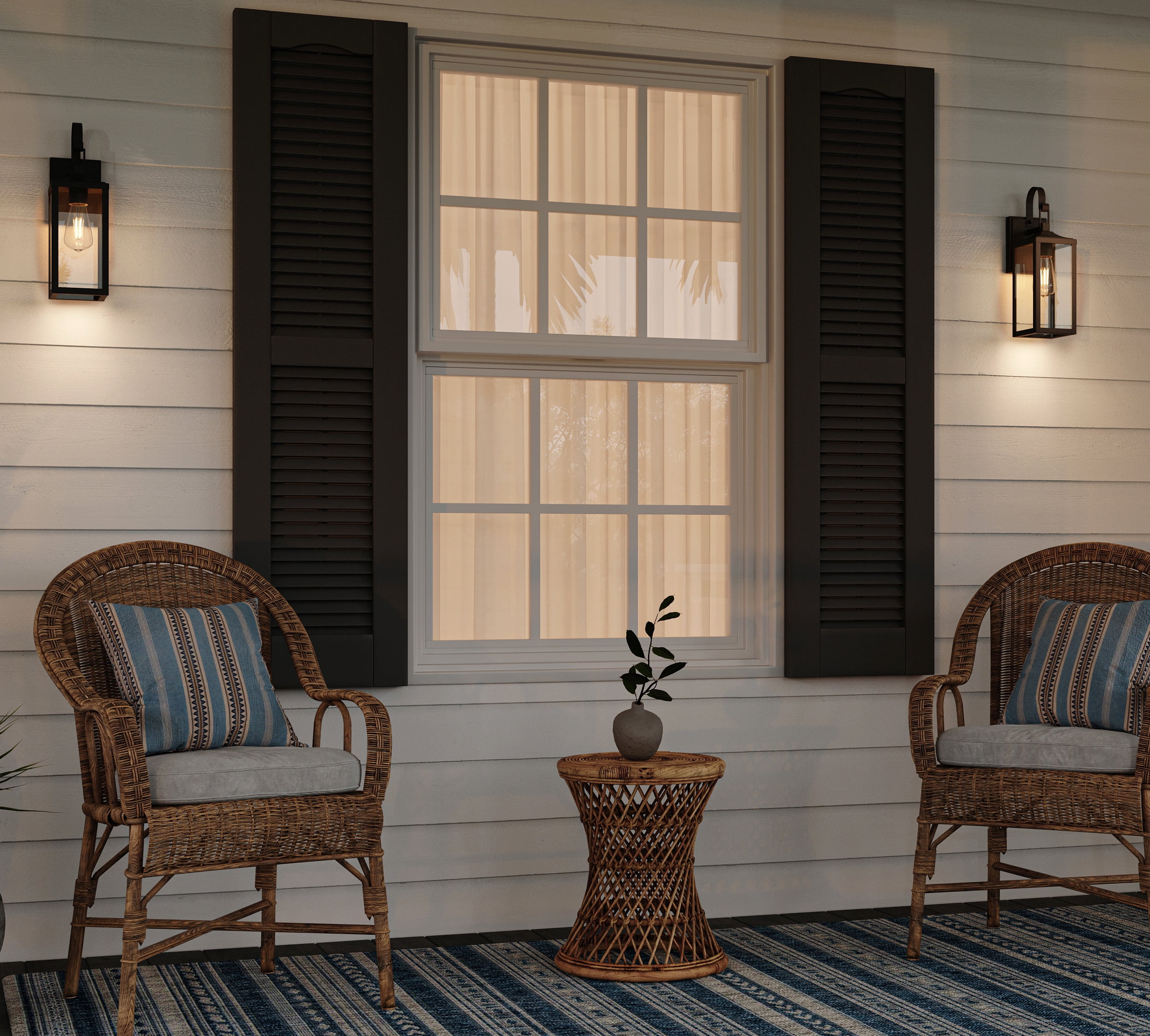 Better Homes & Gardens Matte Black Traditional One-Light Outdoor Wall Lantern