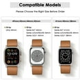 thumbnail image 3 of Dwitch Top Grain Genuine Leather Band for Apple Watch Ultra Band 49mm 46mm 45mm 44mm 42mm, Rugged Metal Connector Band Strap for Women Men iWatch Ultra 2/1 Series 10 9 8 7 6 5 4 3 2 1 SE,Brown, 3 of 9