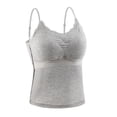 thumbnail image 5 of Women's Built-In Bra Tank Top, Spaghetti Strap Lace Trim Camisole with Padded Cups, Slim Fit Summer Layering Cami, 5 of 8