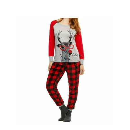 

ZAXARRA Christmas Family Matching Deer Pajamas Set Women Kids Sleepwear