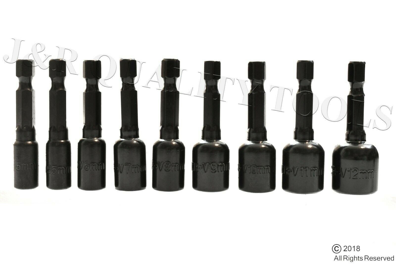 9pc Hex Magnetic Nut Driver Socket Set Metric Impact Drill Bits 5-13mm 