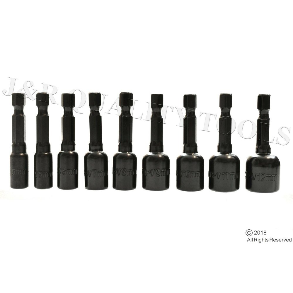 9pc Impact Nut Driver Set SAE Nut Setter Power Drill Bit 1/4