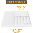 thumbnail image 4 of SpaceAid Bamboo Silverware Drawer Organizer with Labels, Expandable, 10 Slots, White, 4 of 7