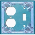 thumbnail image 4 of Metal Light Switch Plate Cover Elegant Antique Floral Tile Frame Teal FLW080, 4 of 13