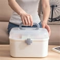 thumbnail image 5 of LAMIRO White Large Empty First Aid Box for Family, Office, Travel 鈥?Portable Emergency Medical Kit Organizer with Handle, Detachable Holder, and Clear Storage Bin (2 Size Options), 5 of 6