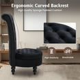 thumbnail image 4 of AVAWING High-Back Velvet Throne Chair Set of 2, Retro Royal Armless Chair, Indoor, Black, 4 of 9