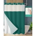 thumbnail image 2 of No Hook Shower Curtain with Snap in Liner, Emerald Green Solid Color Hotel Shower Curtains for Bathroom, Washable Shower Curtain Liner Set with Mesh Top Window, 66"x72", 2 of 6