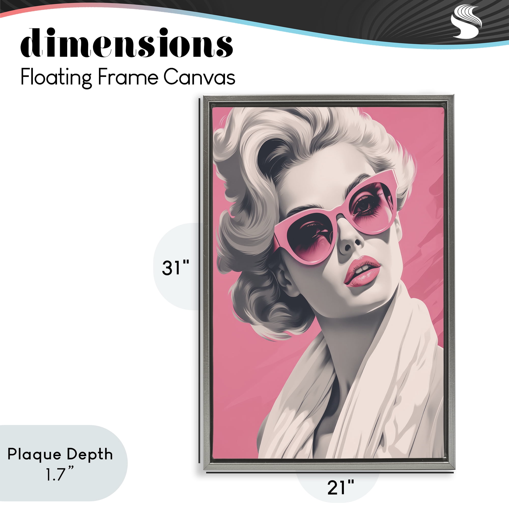 Stupell Industries Retro Chic Glamour Gray Framed Floater Canvas Wall Art, design by Andrea Haase