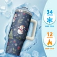 thumbnail image 4 of Xmas Holiday 30oz Christmas Tumbler with Handle, Santa Snowman Cup with Lid, Winter Festive Stainless Steel Coffee Mug, Gifts for Women, 4 of 5