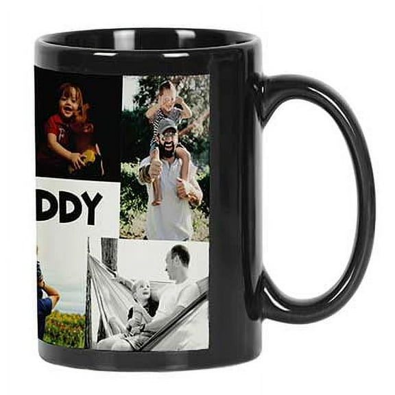 Printtoo PersonalizedPhotoCollage CoffeeMugI Love You Daddy Custom Picture Ceramic CupDishwasher & Microwave Safe- 11 Oz -Black