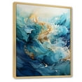 thumbnail image 2 of Designart "Currents Of White And Blue In The Ocean III" Ocean Floater Framed Wall Art Living Room, 2 of 5