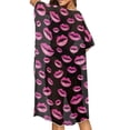 thumbnail image 4 of HELLHERO High Quality Fabrics Bathing Suit Cover Up for Beach Short Sleeve Cardigan Lip pattern Design, 4 of 6
