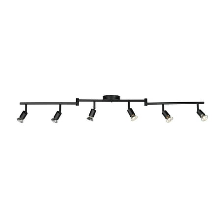 Globe Electric Payton 6-Light Painted Black Foldable Track Lighting Kit, 59693